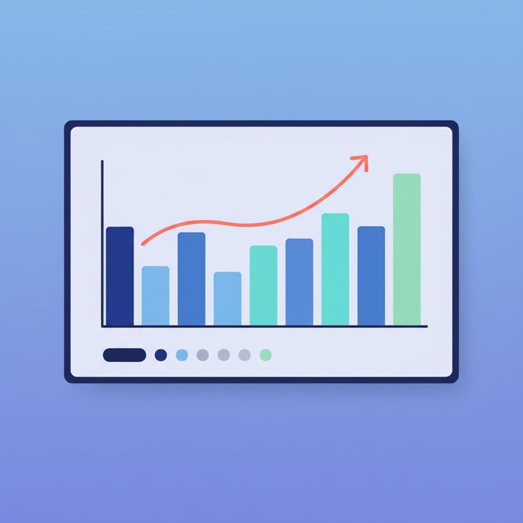 A clean bar chart visualization displayed on a modern analytics screen interface.